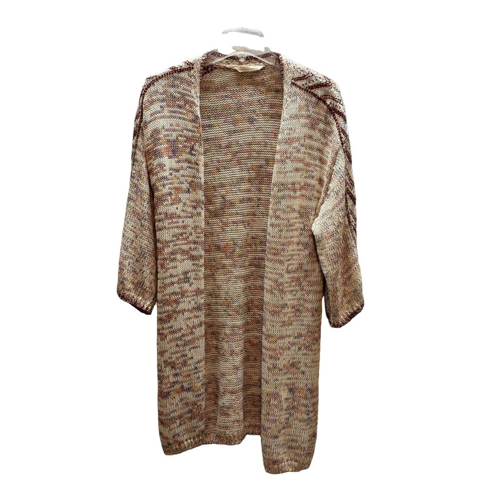 Soft Surroundings Multi-Colored Open Knit Longline Cardigan Sweater Size Large